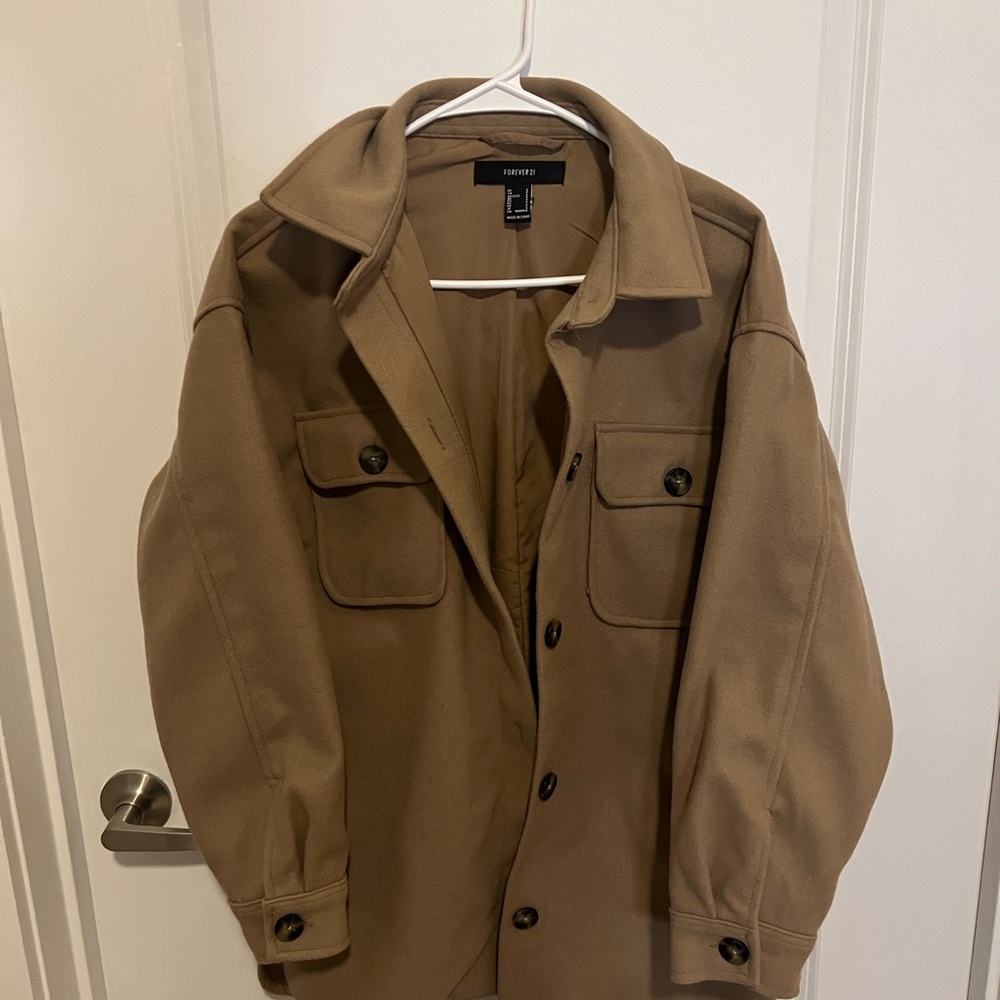 Forever 21 Tan Women’s Oversized Jacket Shacket